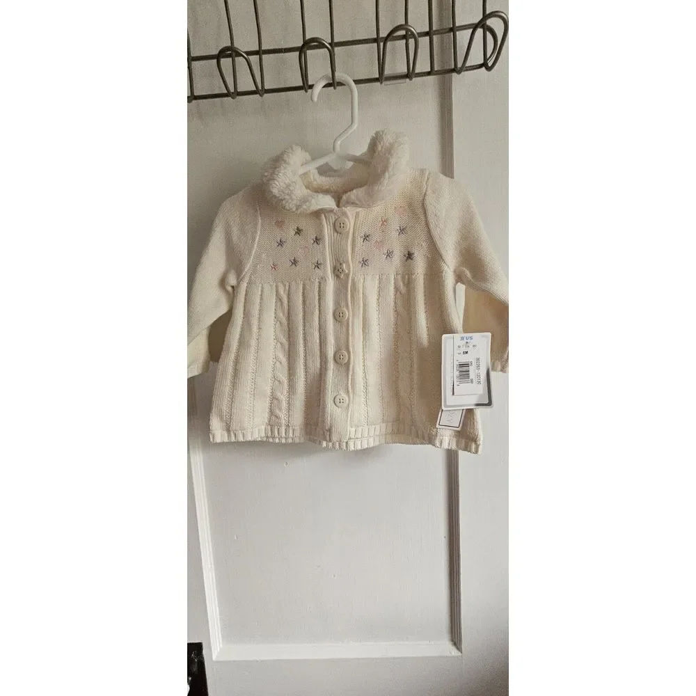 NWT‎ TOYS R US Koala kids Size 6 MONTHS Sweater Button Front Top embroidery